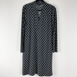 Brooks Brothers 346 Geometric Dress Womens Medium‎ Sheath Allover Print Classic